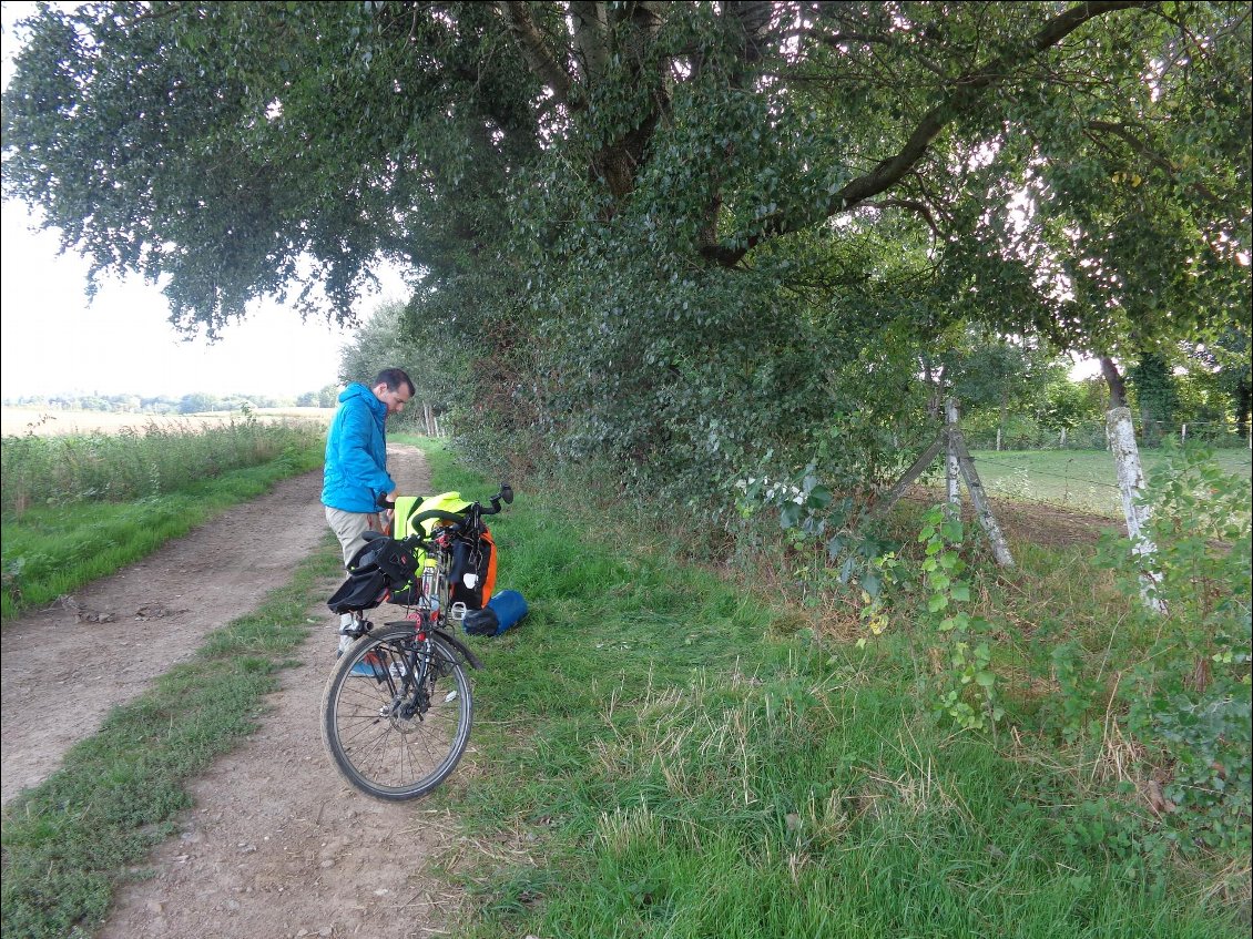 Lieu du bivouac, en Belgique, pas loin de Bavay.