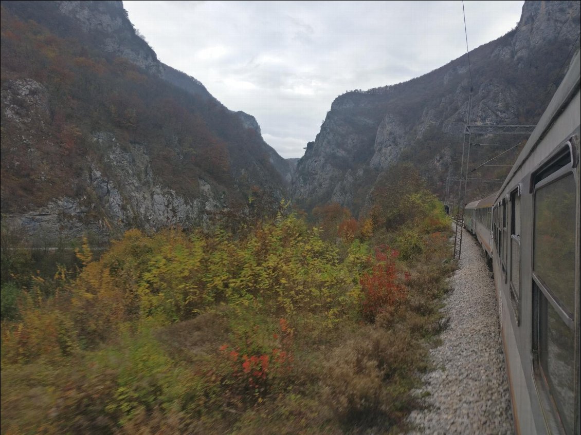 Le train grimpe à presque 1000m d'altitude et passe dans de très nombreux tunnels.