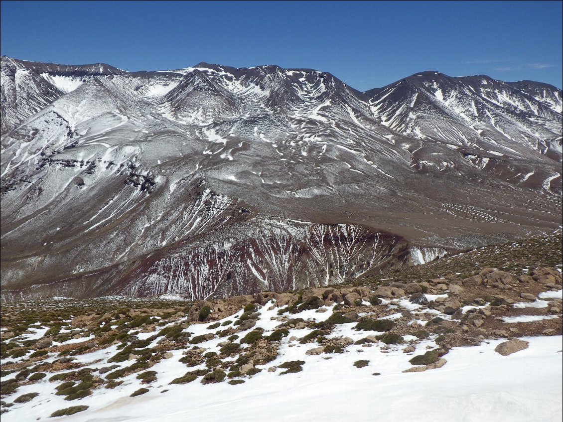 la crête du M'Goun vu du col d'Aouri