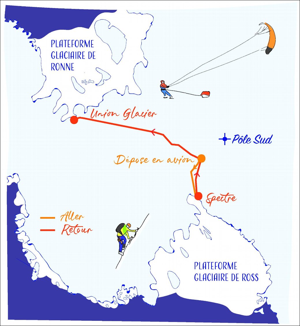 L'itinéraire de l'expé Spectre (carte : Anne-Sophie Rodet)