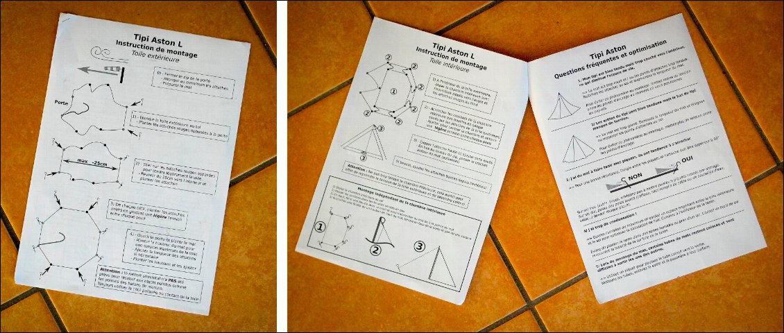 Un petit manuel est fourni avec le tipi : simple et efficace, pour comprendre toutes les astuces du montage du tipi.