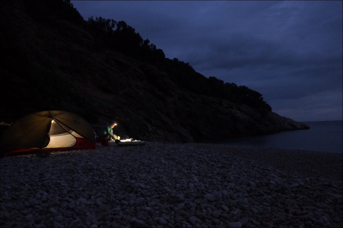 bivouac sur une plage