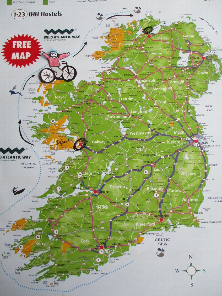 Suite à  mon voyage de l'année dernière, je reprends la route à  Galway et continue la wild altantic way jusqu'à l'entrée de l'Irlande du Nord.