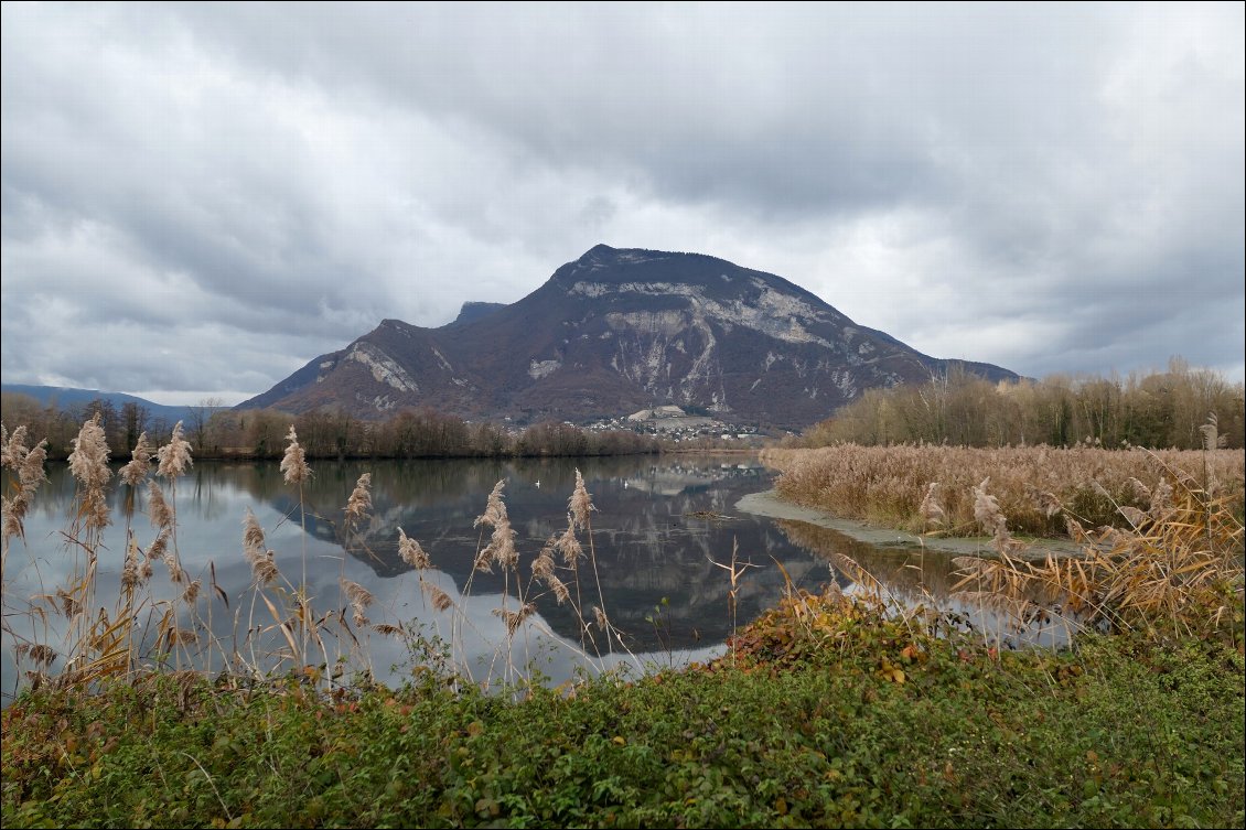 Km 53. Au niveau de la Guinguette de l'etang-bleu, le Grand Colombier sommet du Bugey