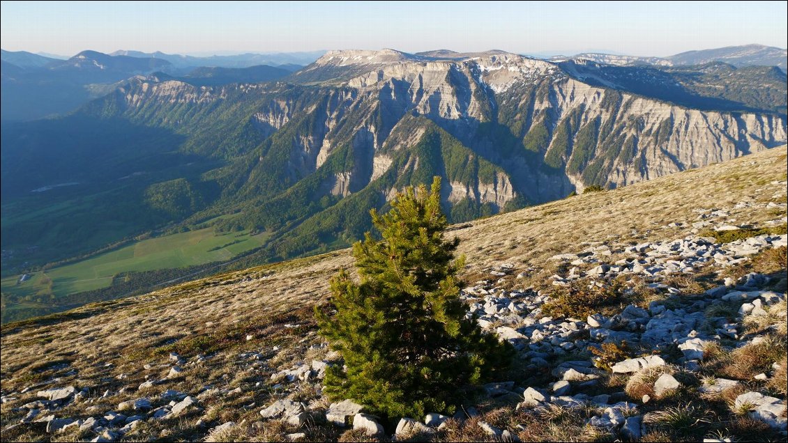 Vue vers le sud et la suite du parcours