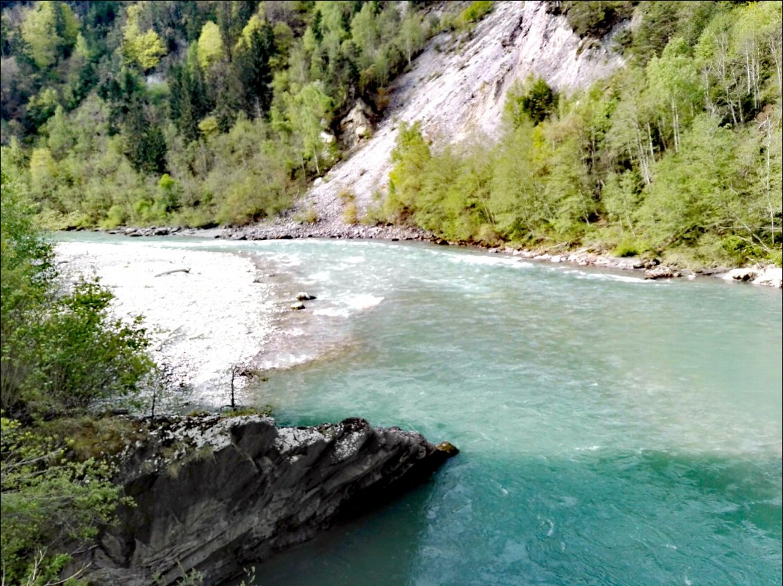 Gorges du Rhin sous les ruines du château de Wackenau (CH)