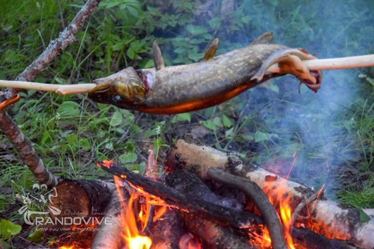 Brochet au feu de bois