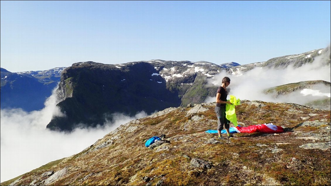 Décollage vol rando en Norvège