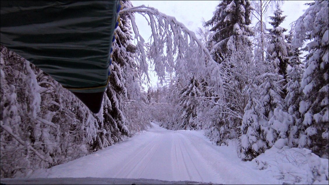 Mine de rien, l'hiver est une saison qui reste dangereuse et le chemin pour se rendre à la cabane nous fait bien admettre qu'il ne faut pas faire n'importe quoi. En deux mois nous avons planté la voiture deux fois hors de la route !