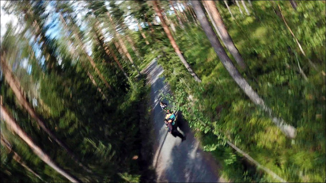 Premier crash pour le drone qui ne tiens pas sa position statique, il bute sur un arbre et s'affale au sol, mais le pire est à venir.