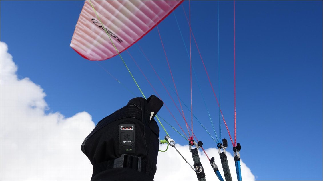 En parapente hivernal : chauffage allumé au max !