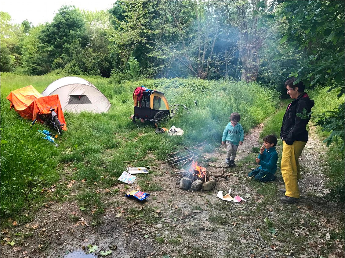 bivouac à la sortie de Maubourguet