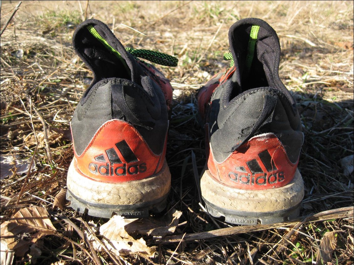 Comparaison avec une Adidas response tr boost utilisée 2 fois plus longtemps : l'amorti boost n'a pas bronché malgré deux années de course !