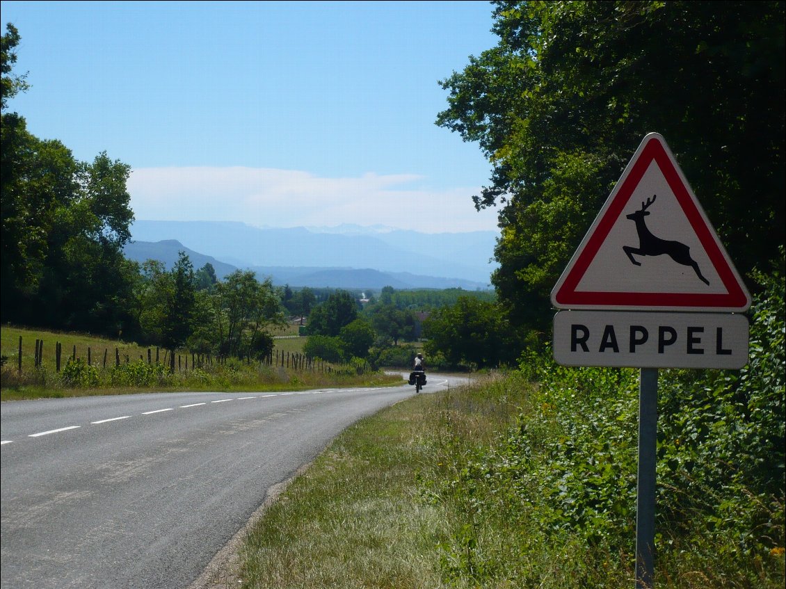 les montagnes au loin