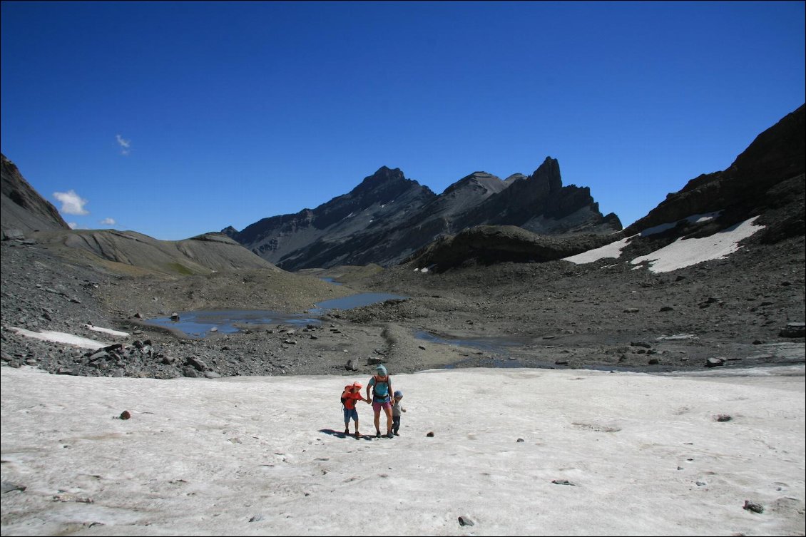 J24 : rando de Dorbon à Fenestral, sur ce qui reste du glacier de la Forcle