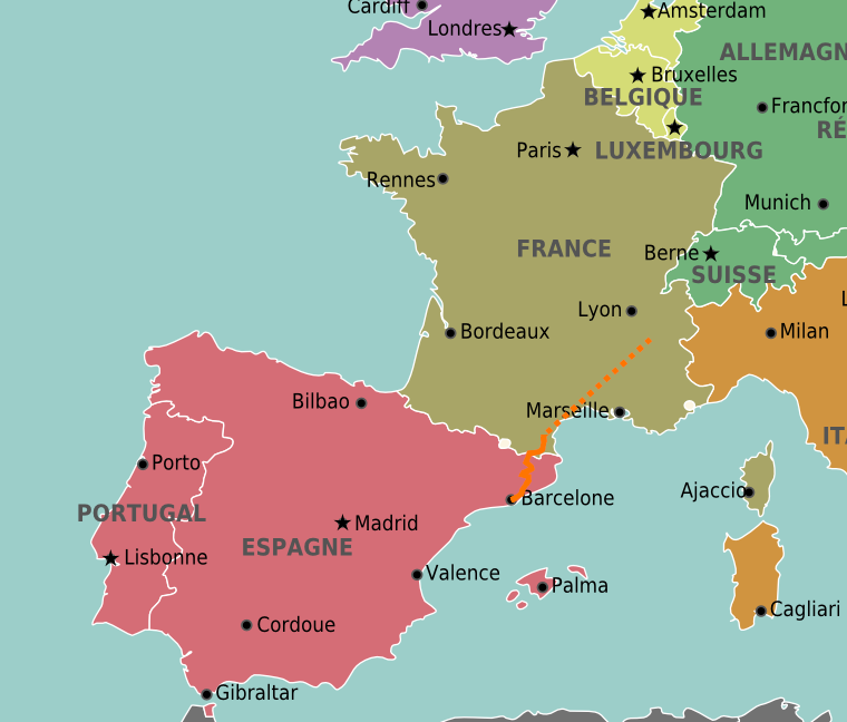 Itinéraire en Europe