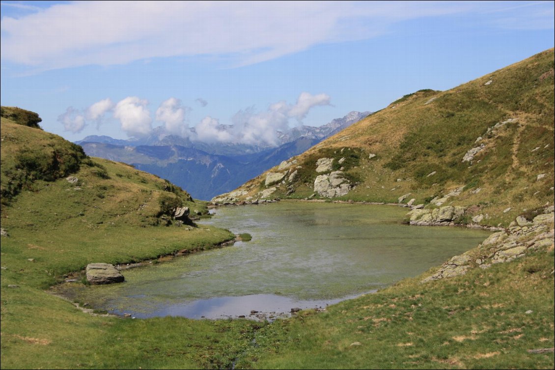 arrivée aux chalets de l'Aulp de Tours