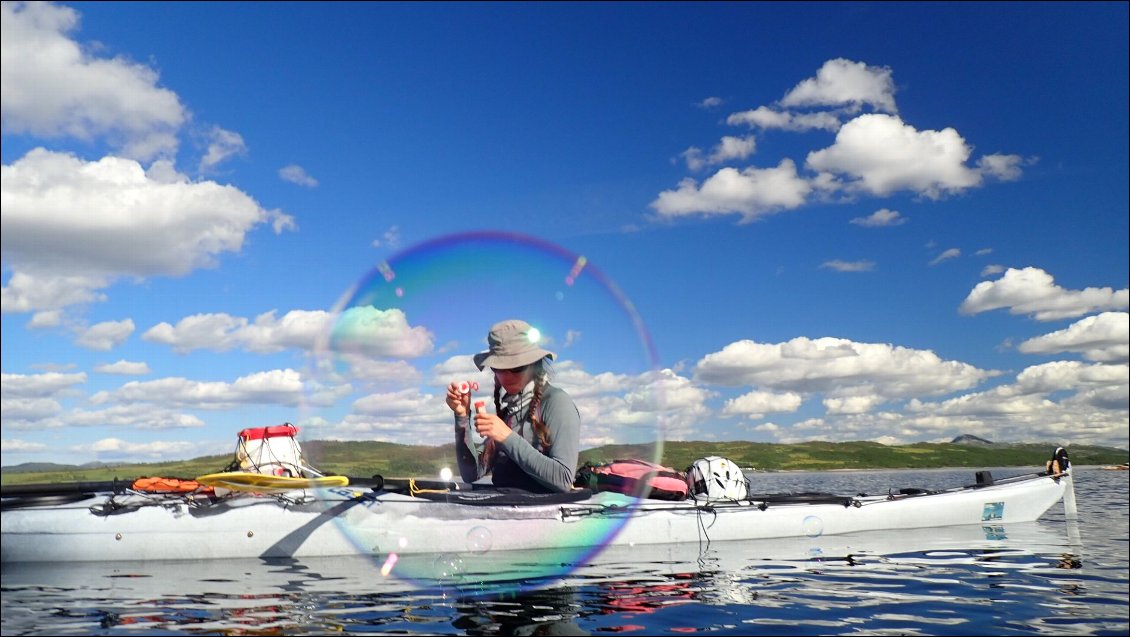 Combo kayak + parapente. Lac Mosvatn. Norvège
Photo : Olivier, Carnets d'Av