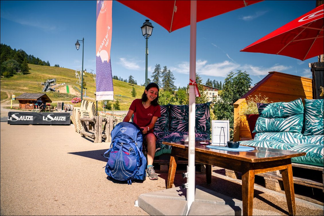 À la station du Sauze, petit café pour commencer en douceur.