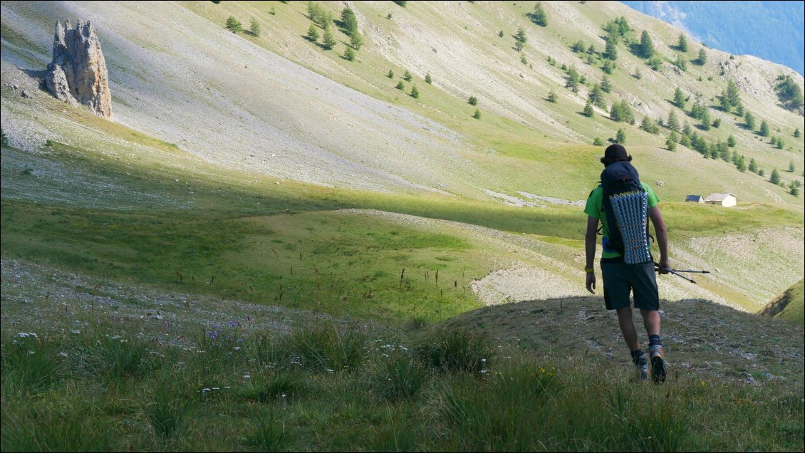 Arrivée dans le vallon de l'Aiguille et sa cabane