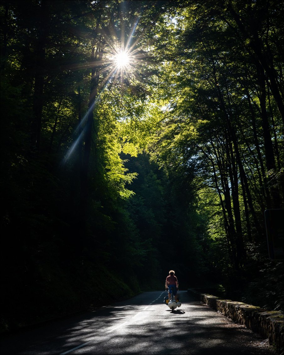 Dans la montée du col de Portet d'Aspet.