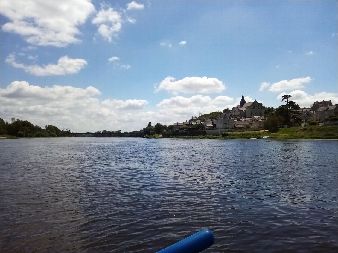 Arrivée devant Candes-Saint-Martin, à la confluence avec La Vienne. C'est cette dernière que vous voyez là.