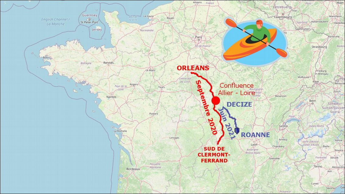 En 2020 j'ai débuté ma randonnée kayak sur l'Allier, départ au sud de Clermont-Ferrand puis j'ai rejoint la Loire pour poursuivre jusqu'à Orléans. Cette fois-ci je débute sur la Loire pour m'attaquer au tronçon Roanne - Decize, qui est une section plus en amont, située avant la confluence de l'Allier et de la Loire.