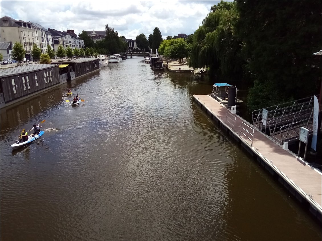 Pause citadine sur l'Erdre, au niveau de l'île de Versailles.