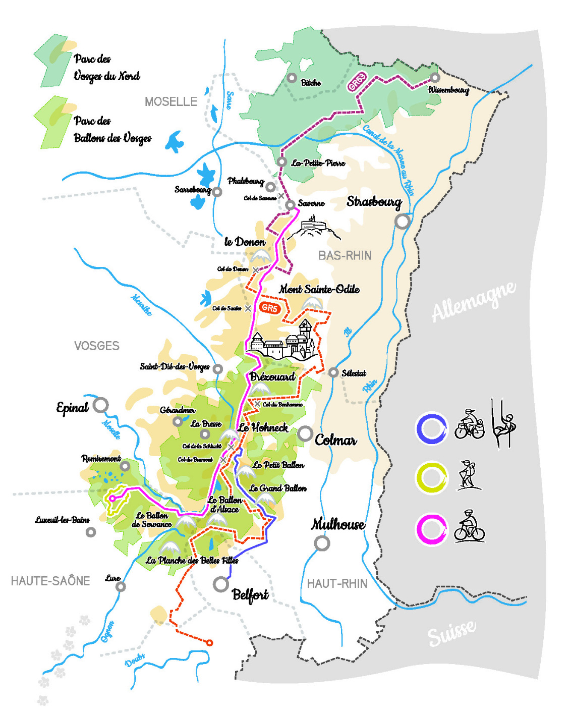 Carte : Philippe Gady
Les itinéraires en couleurs sont ceux des voyages racontés dans Carnets d'Aventures n°65