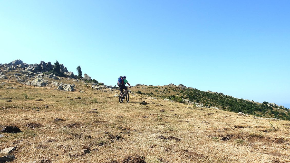 Premiers « puigs » sur la crête du massif des Albères, en bordure de la réserve naturelle de la Forêt de la Massane.