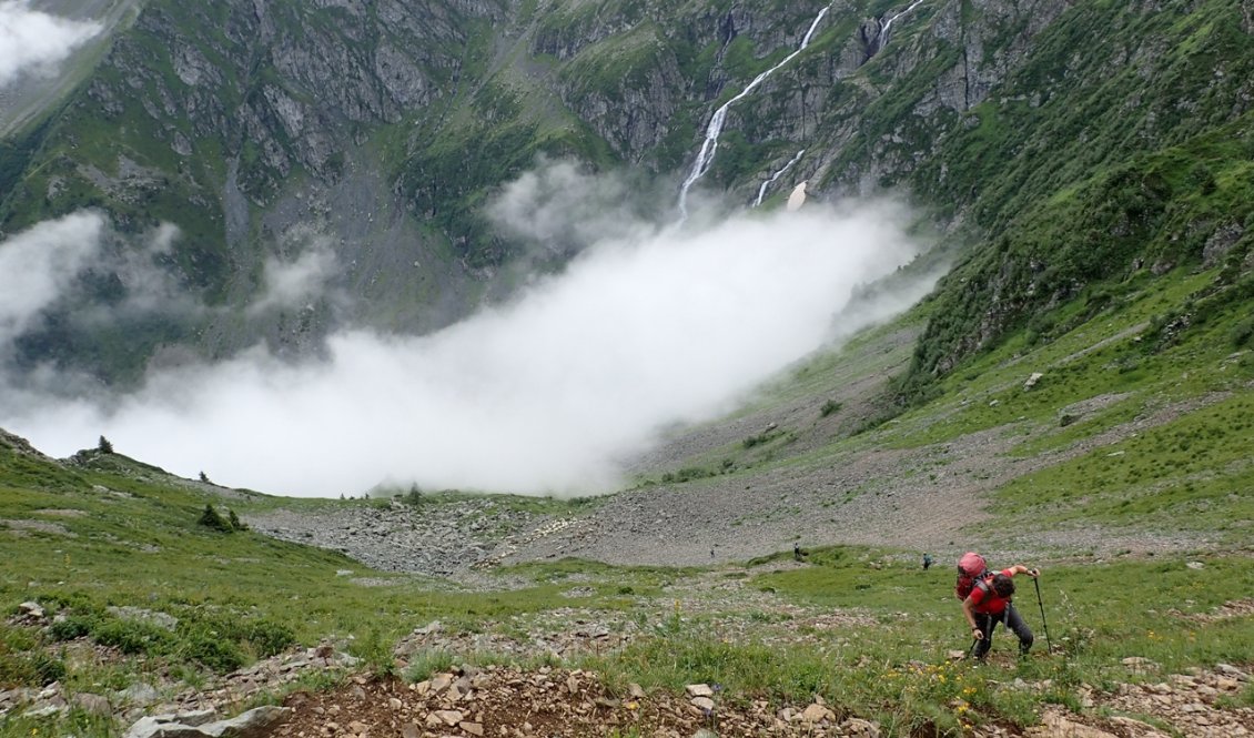 Montée vers le col de la Sitre : Là, ça monte vraiment très raide !