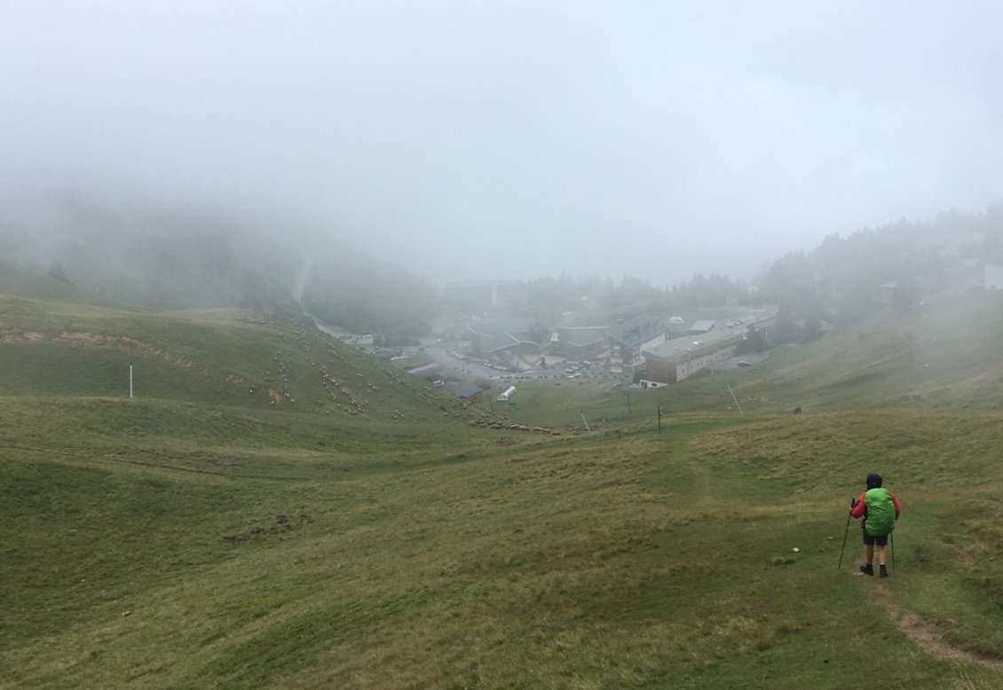 Enfin Chamrousse ! Vite un bon restaurant pour se réchauffer (il fait 6 °C) !