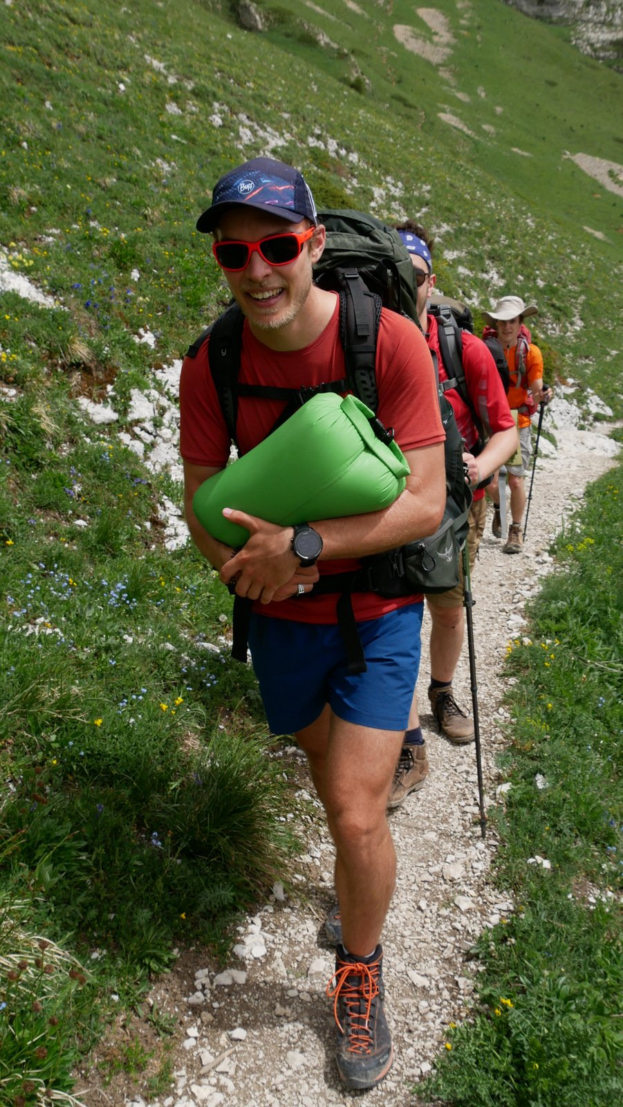 Bon, ce n'était pas la montée la plus facile, avec 10 kg d'eau en plus !