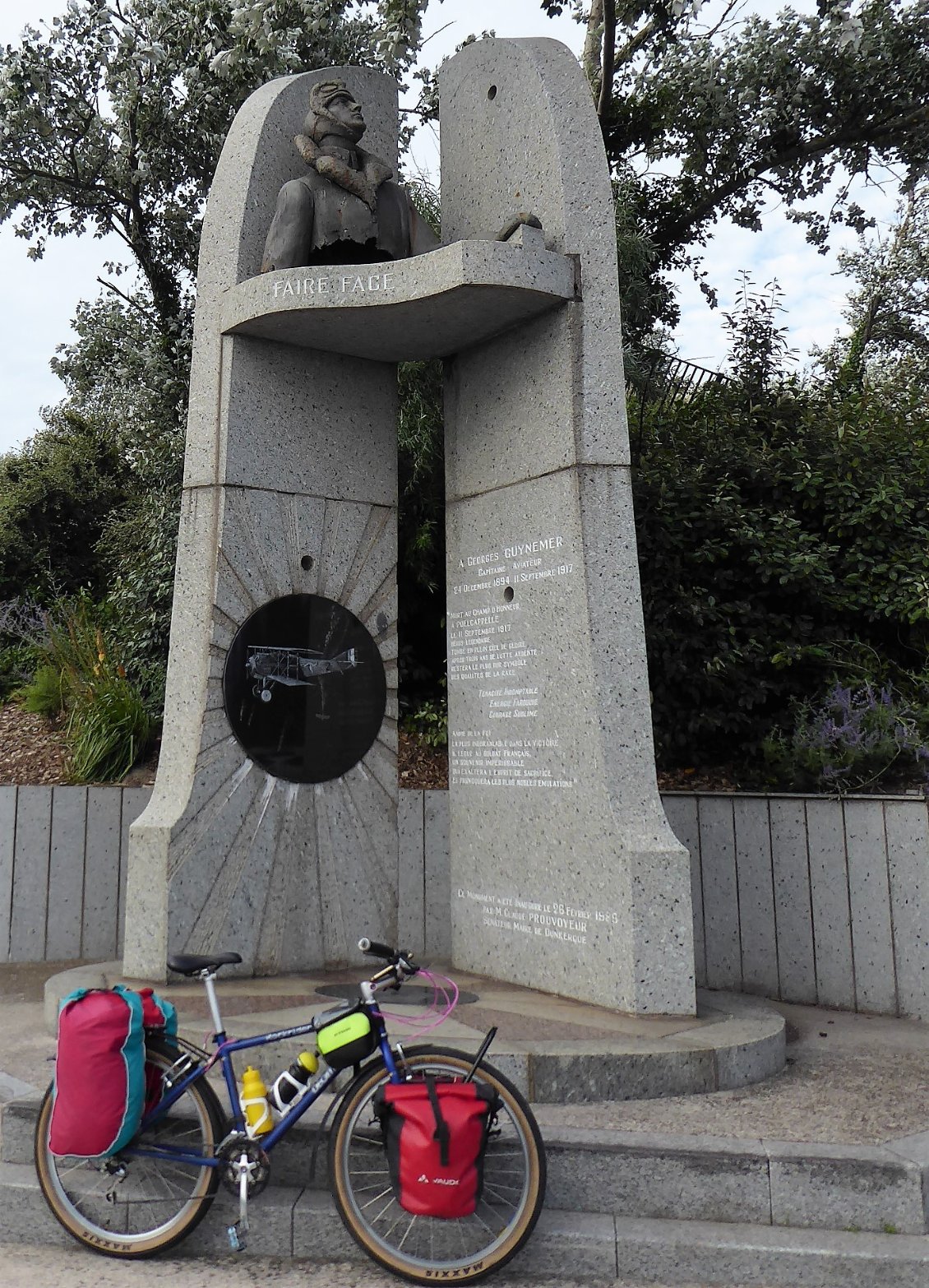 Dunkerque, monument à Georges Guynemer, as des as de la Première guerre mondiale
