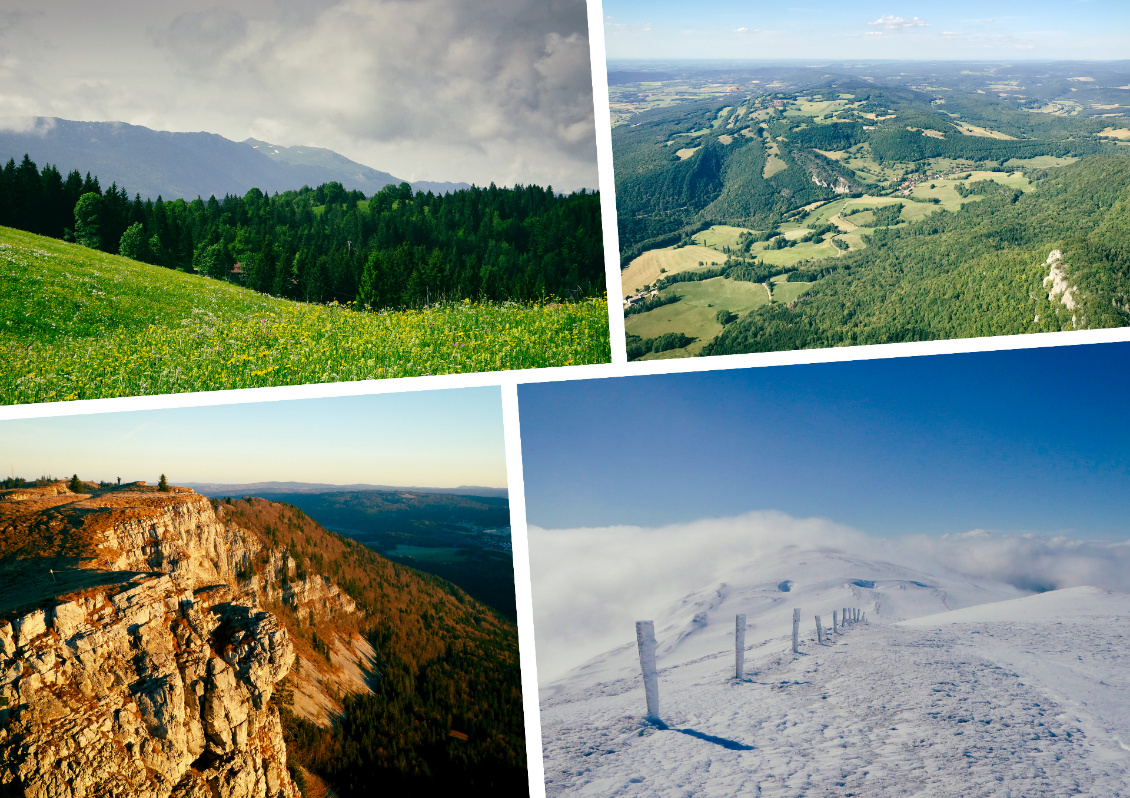 Un massif 4 saisons !
Photos : Jean-Baptiste Caverne (printemps), Sébastien Leclerc (été), Manon (automne et hiver)