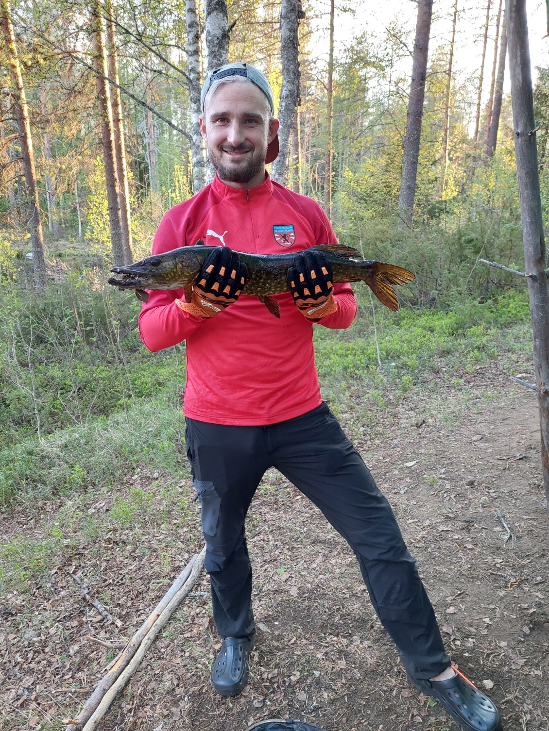 Flo, notre pêcheur et son brochet de 75cm