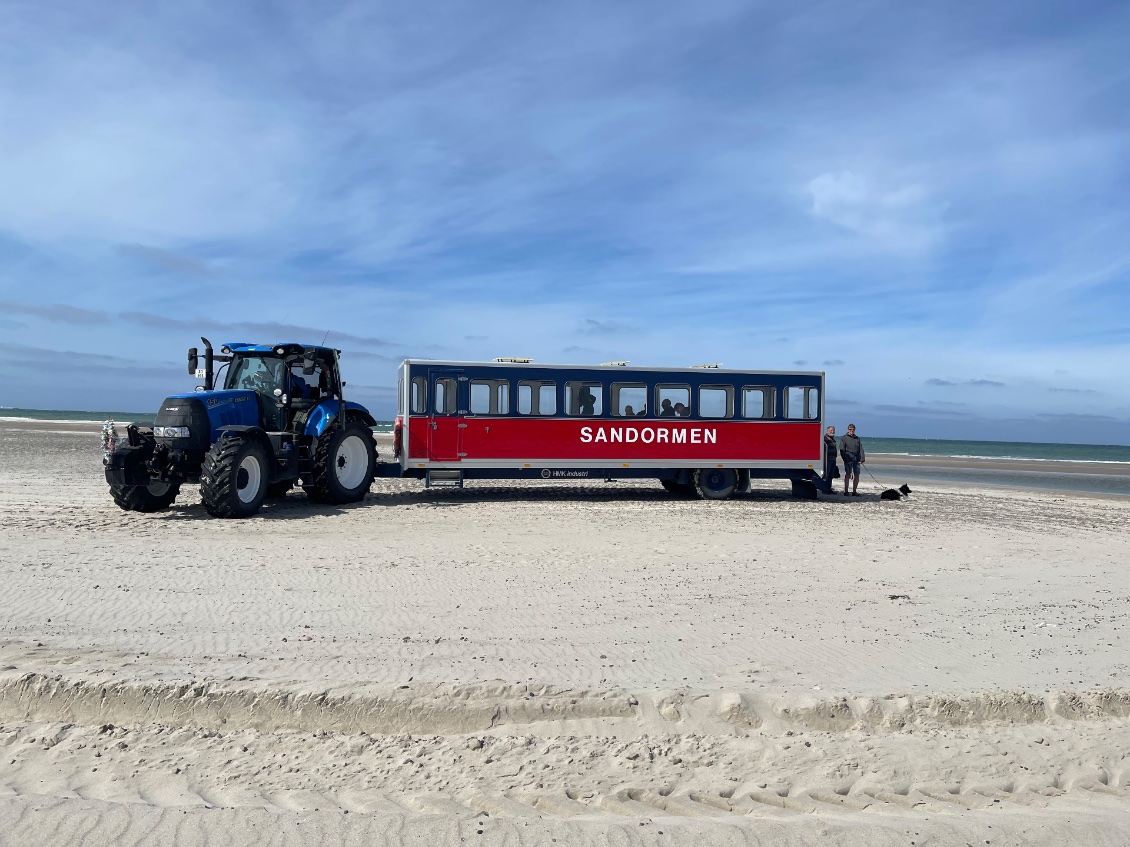 De Skagen à la pointe de Grenen en tractobus