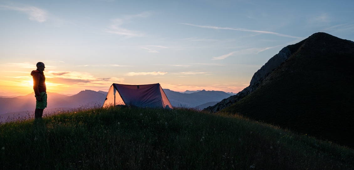 Coucher de soleil au sommet.