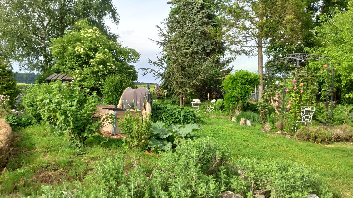 J2. Finalement je vais planter la tente derrière la ferme.