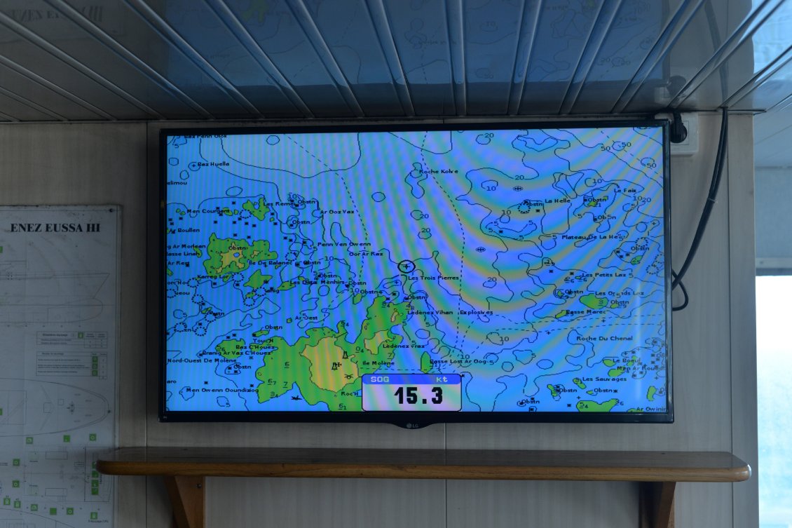 Carte marine à bord de la traversée