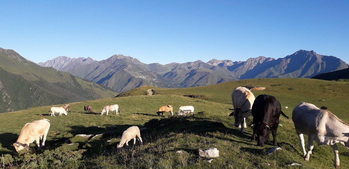 9 juillet 2022, nouveau départ pour mon deuxième tronçon, 10 jours entièrement solo ; mais au col d'Azet, y'a du monde! Au revoir la vallée d'Aure! La météo s'annonce très différente de l'an dernier : au programme canicule et sécheresse...