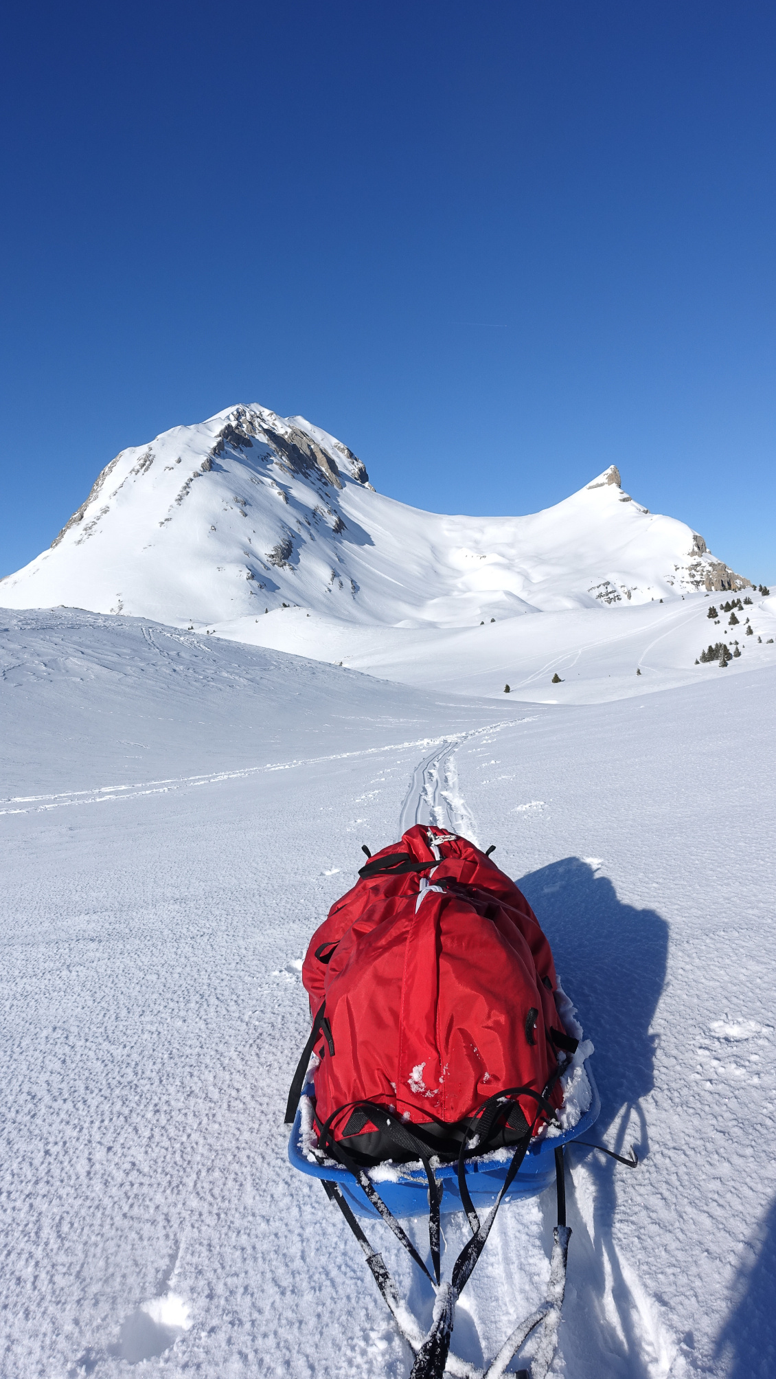 Pulka Snowsled dans le Vercors. Photo : Manu d'Adhémar