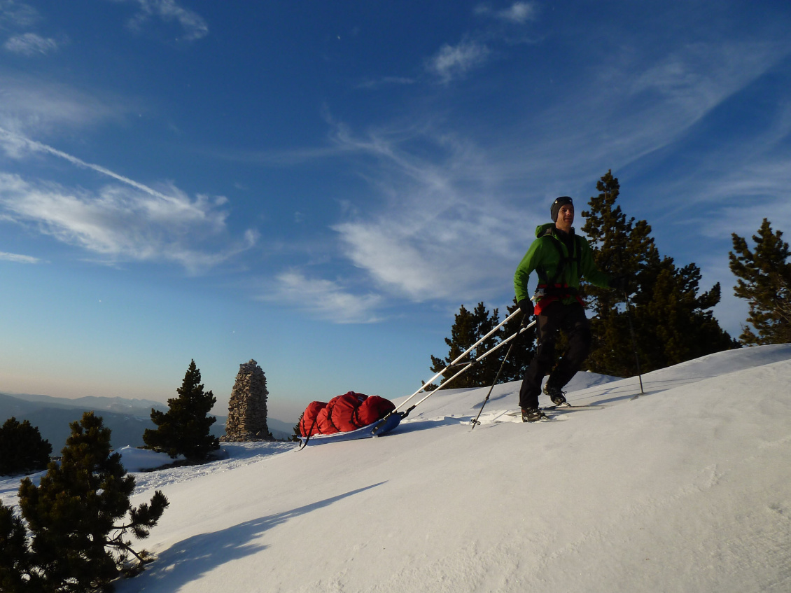 Pulka Snowsled dans le Vercors. Photo : Manu d'Adhémar