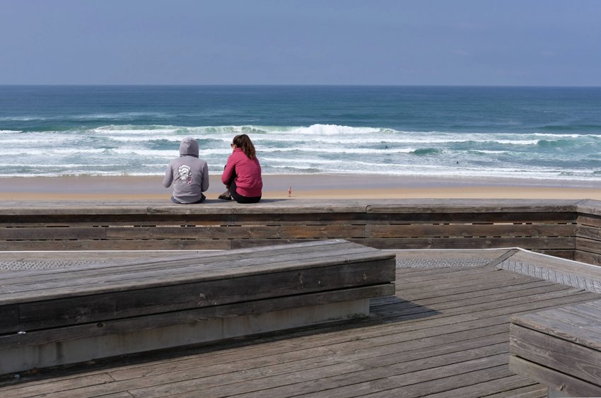 Pause casse-croûte à Contis-Plage.