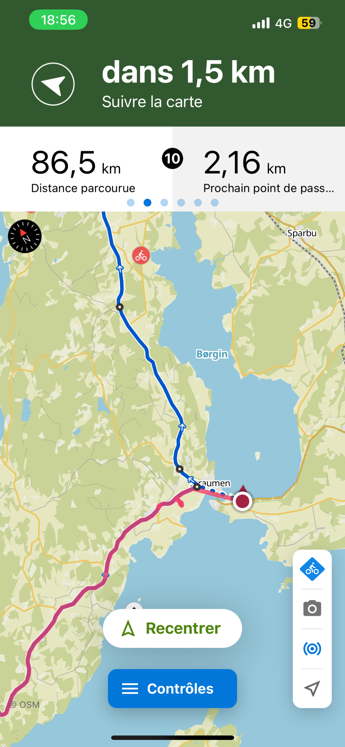 Jour 22 reprise après une journée de repos c’est jamais facile 86 kms avec un départ à 10h en sortant du ferry