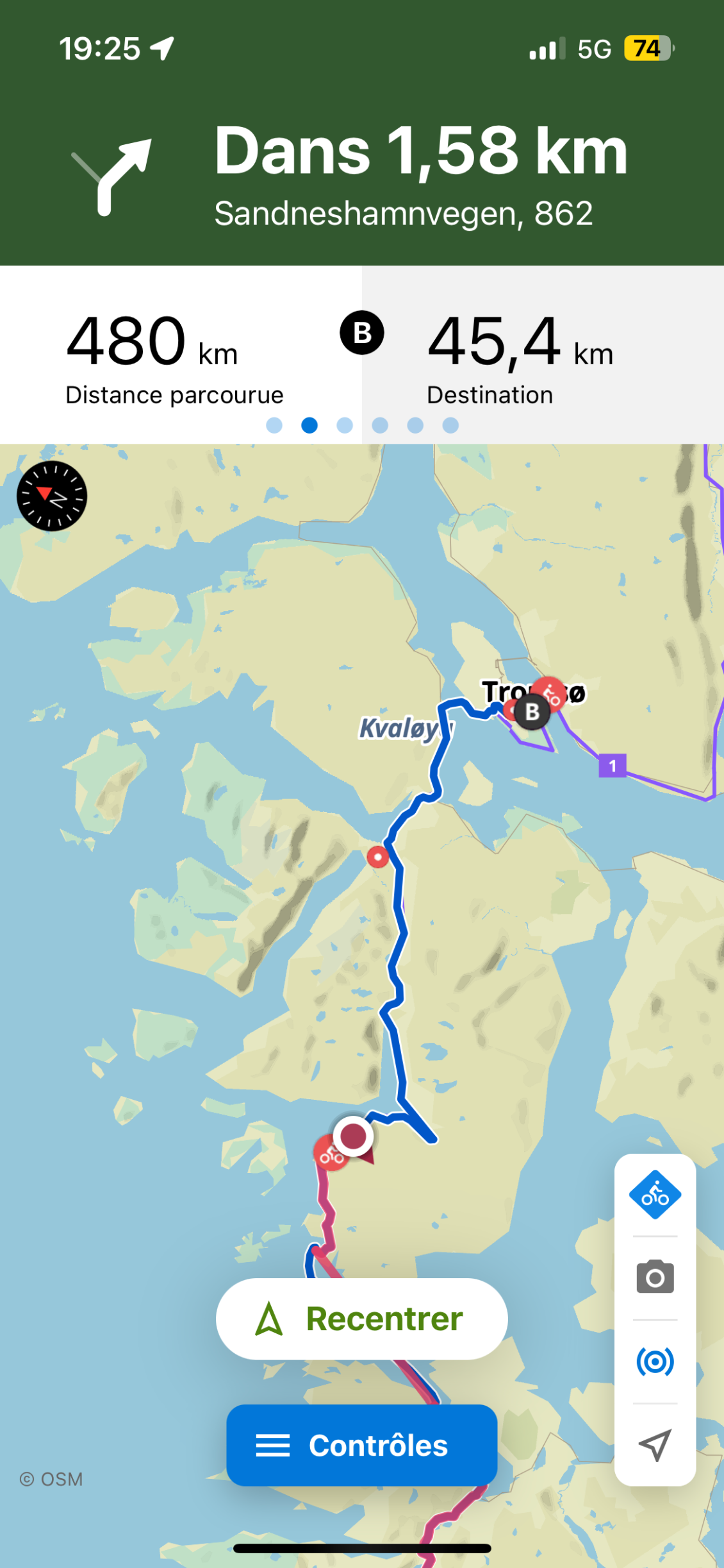 Une belle journée de roulage aujourd’hui avec 2 ferry 160 kms au total