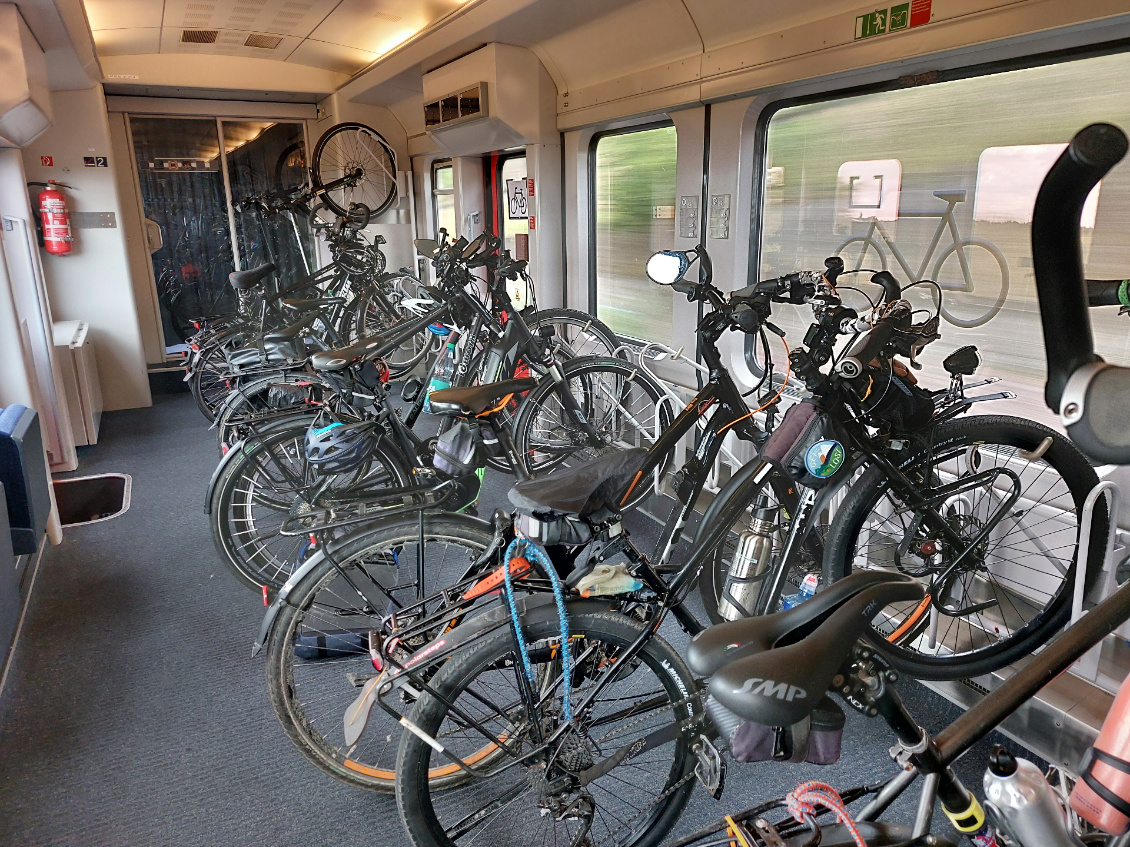 Wagon vélos dans un train en Allemagne.
Photo : Marie