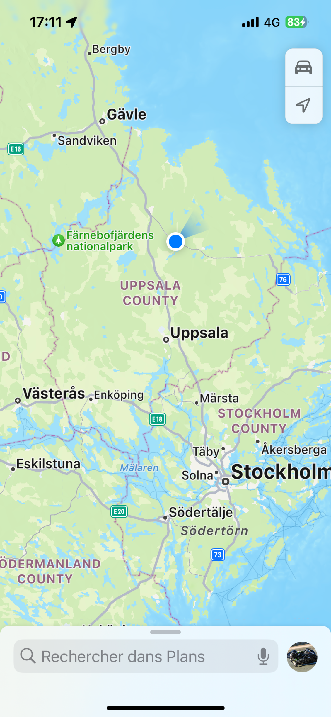 Jour 48 180 kms reste 130 kms pour rejoindre Stockholm