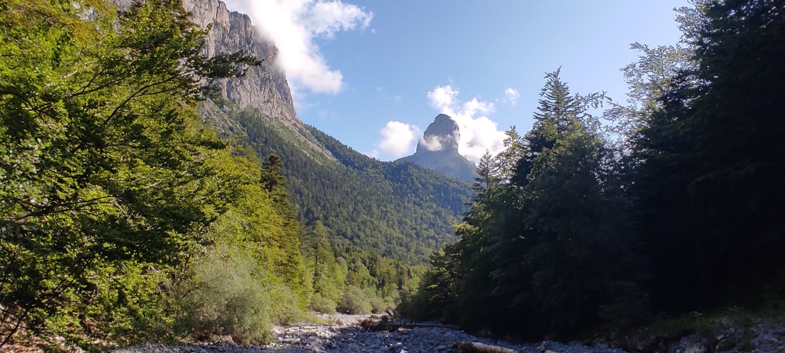 Le Mont Aiguille, dans sa face étroite qui sans doute justifie son nom.