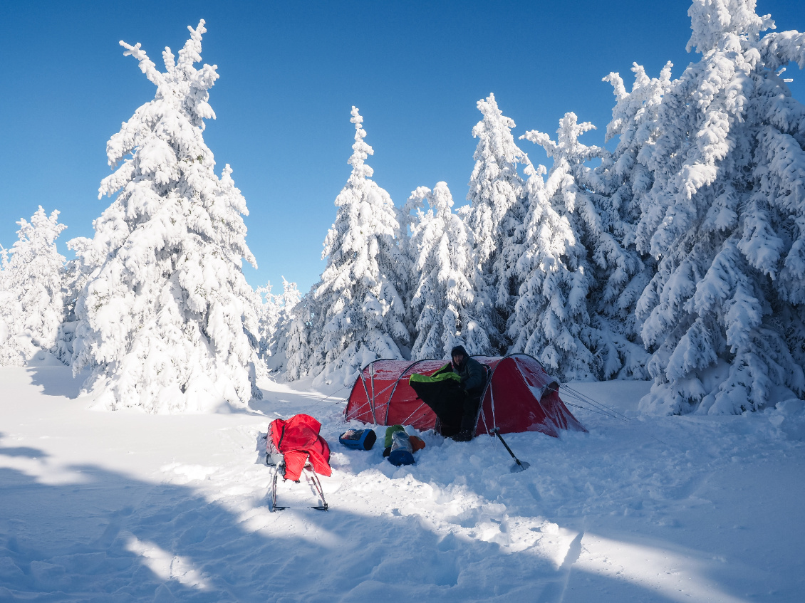 Ski-pulka en Aubrac.
Photo : Christophe Paul